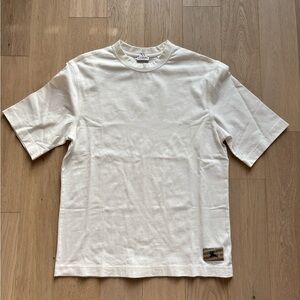 Burberry Men’s White Cotton jersey T-shirt Size Small Oversized